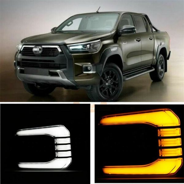 LED Daytime Running Light (DRL) Foglamp Cover for Toyota Hilux 2020 - 2021 - Image 3